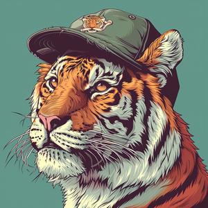 tiger  baseball  cap  humor  poster  art  comic  cartoon  character  style 1039525