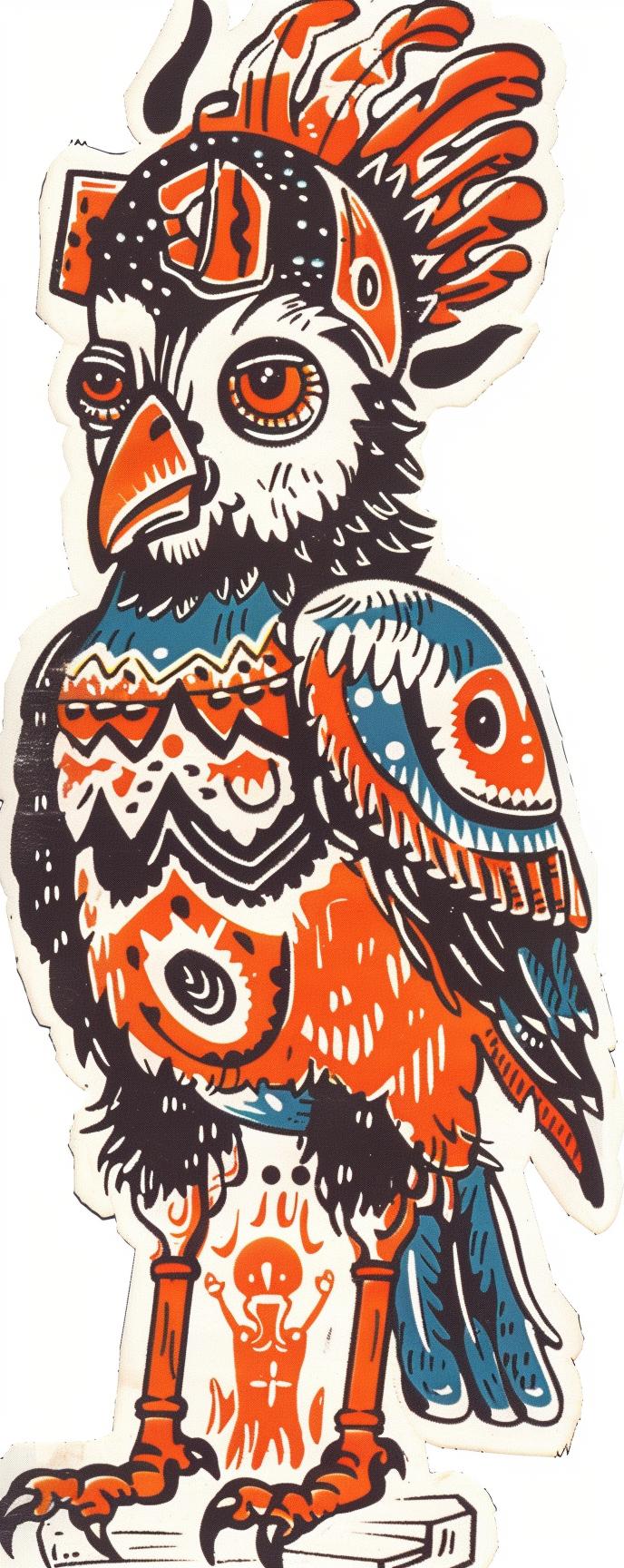 mythical  bird  colors  Kachina  fantastical  art  whimsical  illustration  unique  blend 941038