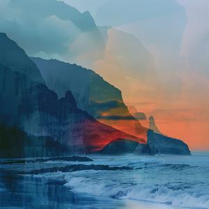 sunset  mountains  background  minimalistic  abstract  landscape  warmth  tranquil  colorful  nature 1038804