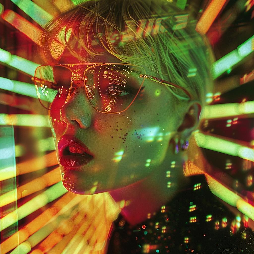 album  cover  surreal  cyborg  neon  woman  lights  glasses  creative  unique 976307