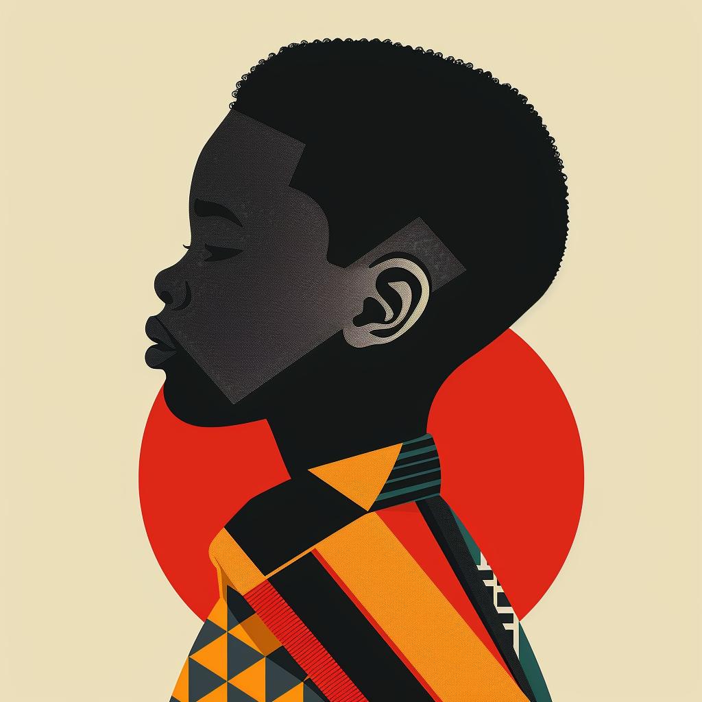 portrait  child  minimalist  geometric  elegance  colorful  modern  african-american  illustration  art 929163
