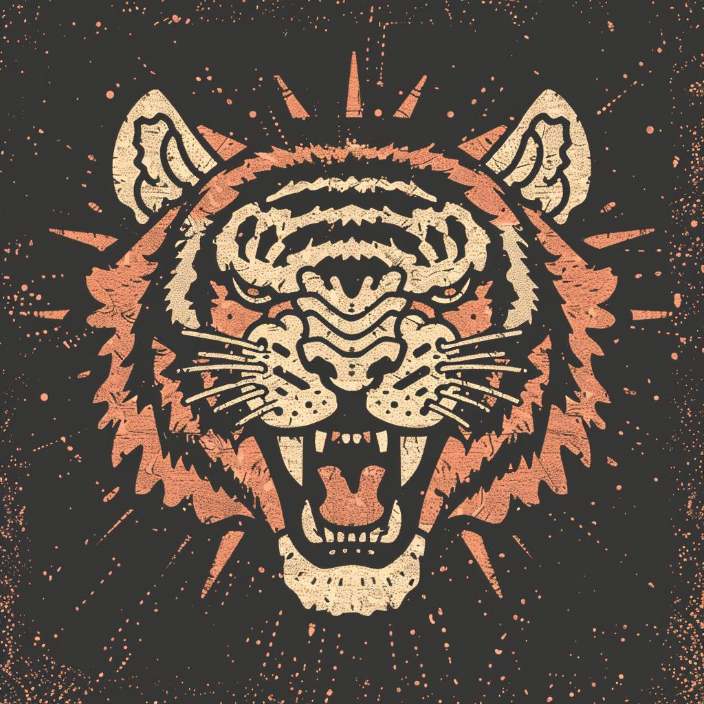tiger  symmetrical  badge  mythology  spiritual  occult  design  introspective  naturalistic  terror 932855
