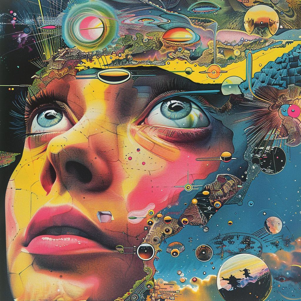 creative  surreal  album  cover  risograph  symbolism  psychedelic  painting  woman  vibrant 1019654
