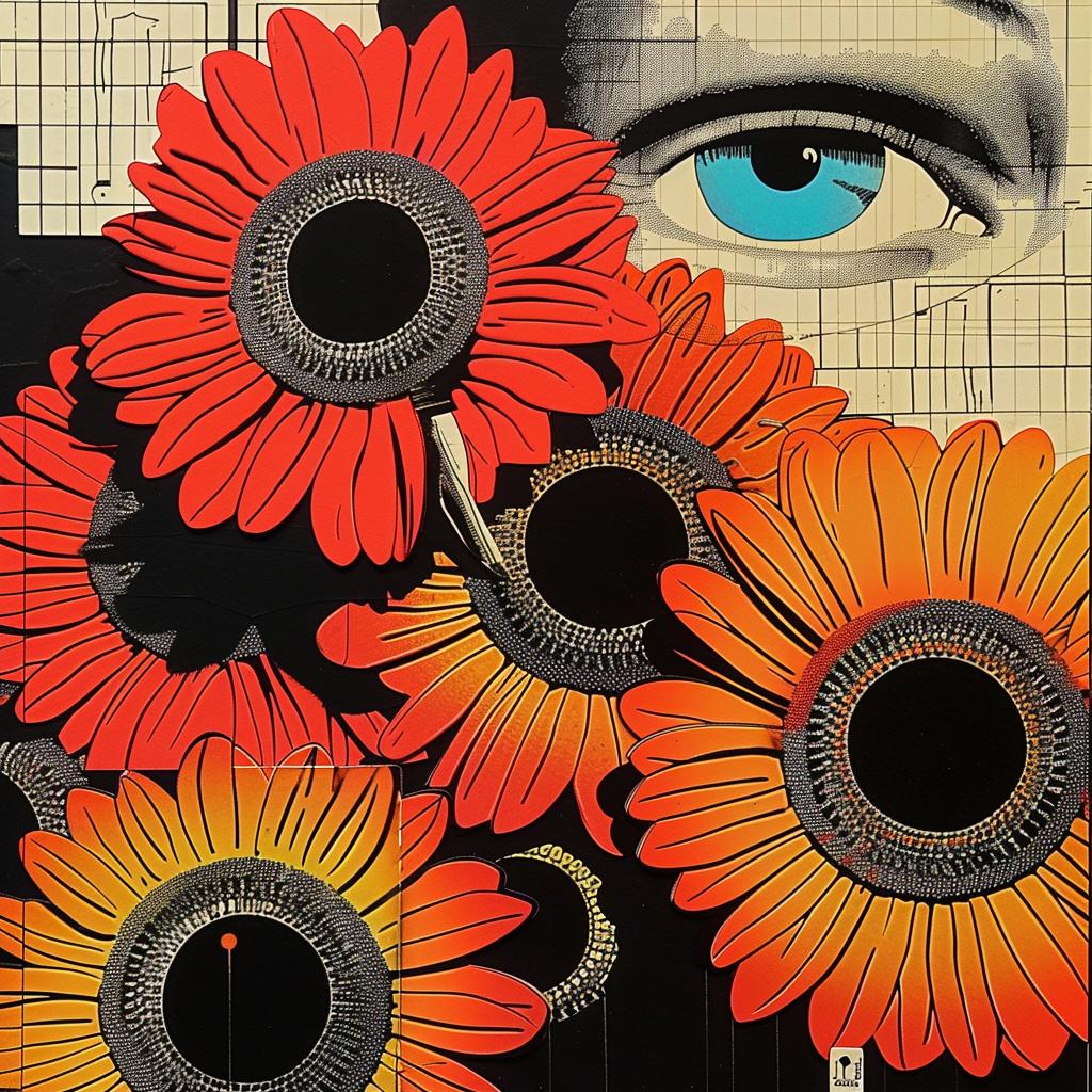 abstract  impressionism  painting  woman  sunflowers  eye  graphic  design  Rauschenberg  Obey 968771