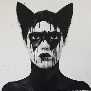 Pop  Art  wolfman  model  dripping  eye  makeup  Troy  Brooks  stylized 1073876