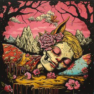 skeleton  flowers  trees  nature  chromolithography  artwork  colorful  surreal  illustration  gothic 1058223