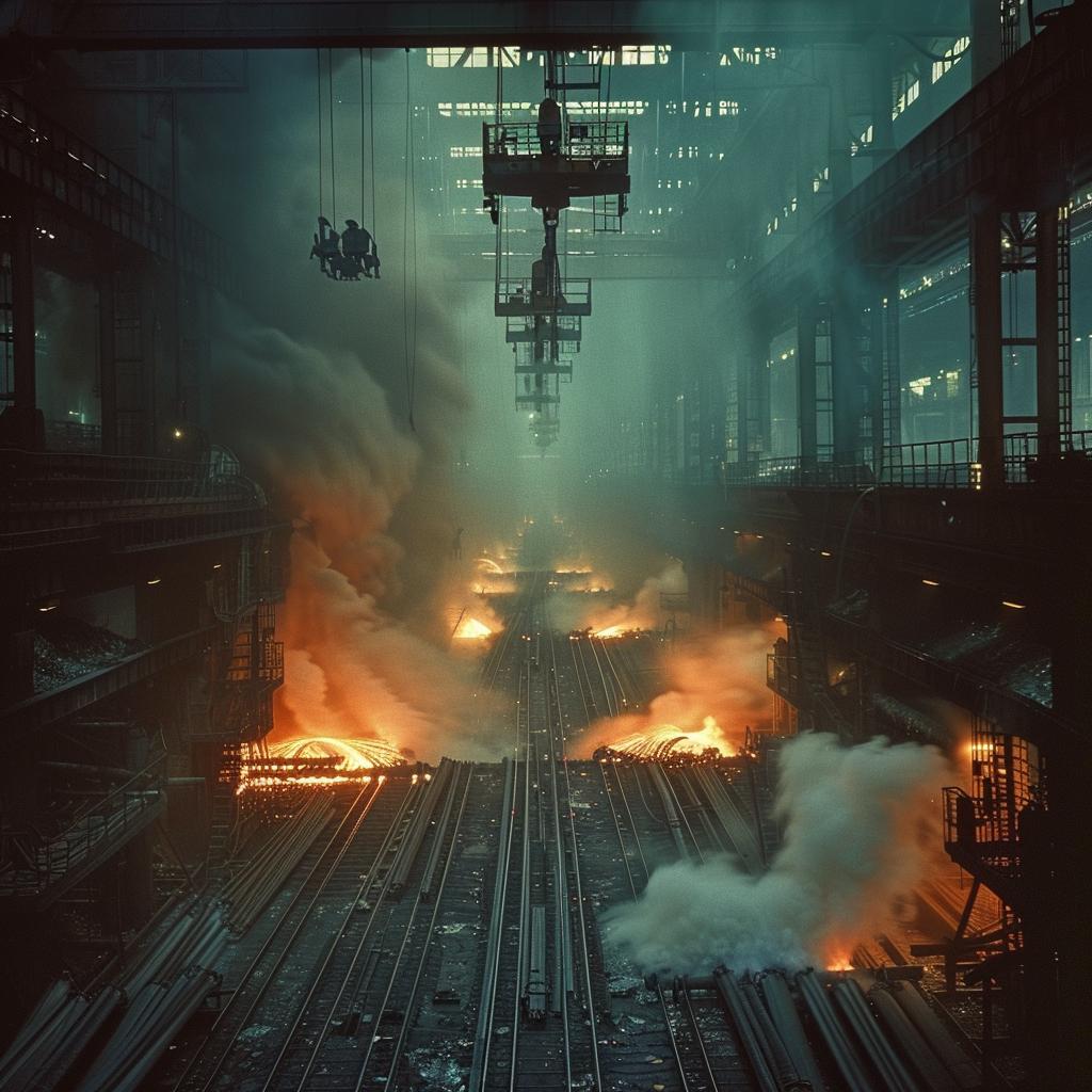 factory  industrial  molten  steel  smoke  lighting  color  glow  photography  raw 965369