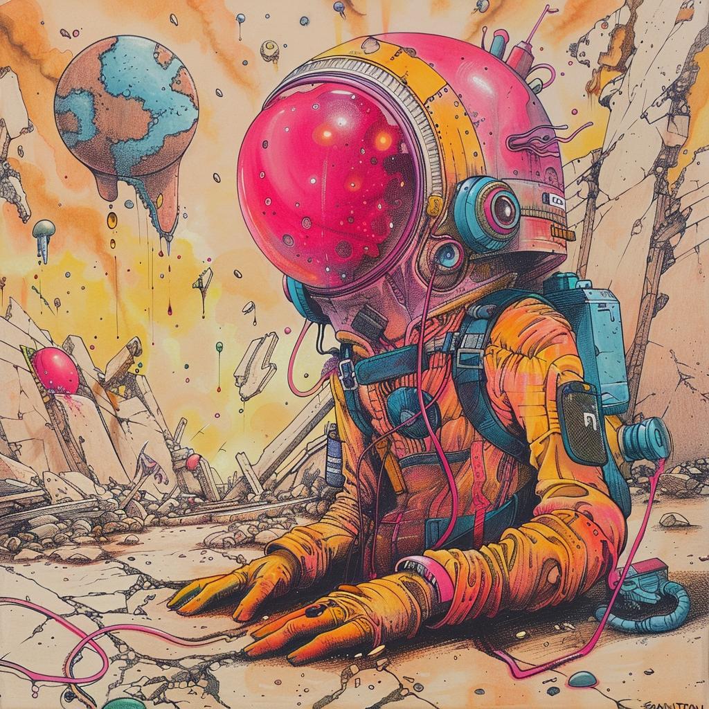 astronaut  space  pink  helmet  suit  surreal  cosmic  adventure  exploration  dark 928395