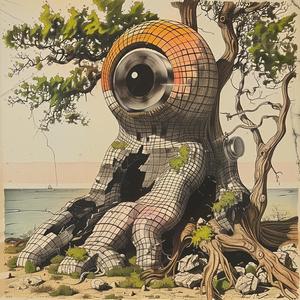 surreal  forest  giant  eye  tree  black_and_white  technicolor  cardboard  monster  decaying 1036631