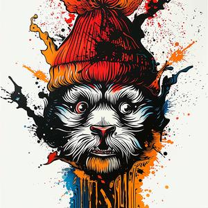 dog  hat  illustration  chaos  colorful  poster  graphic  splash  playful  art 1047774
