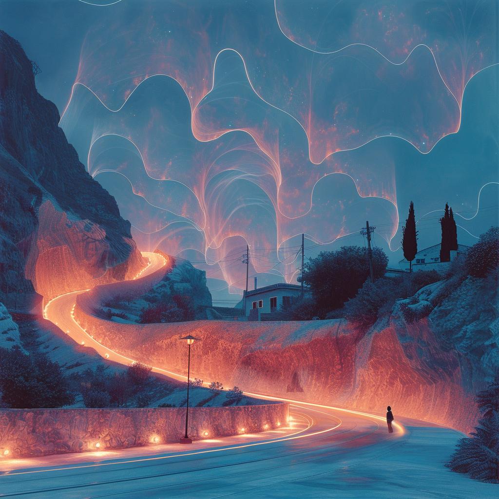 quantum  waves  surreal  painting  lighting  person  road  colors  art  grain 1032286