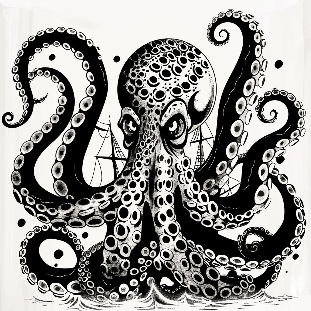 octopus  tentacles  ship  background  illustration  marine  action  dynamic  surreal  adventure 947181