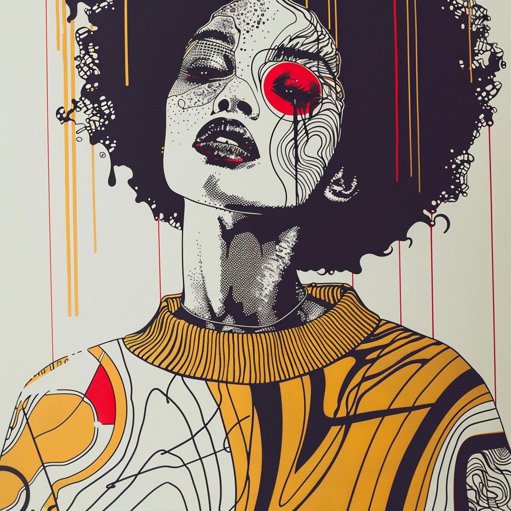 PopArt  afro  woman  redeyes  TroyBrooks  illustration  portrait  AfricanAmerican  makeup  fashion 939119