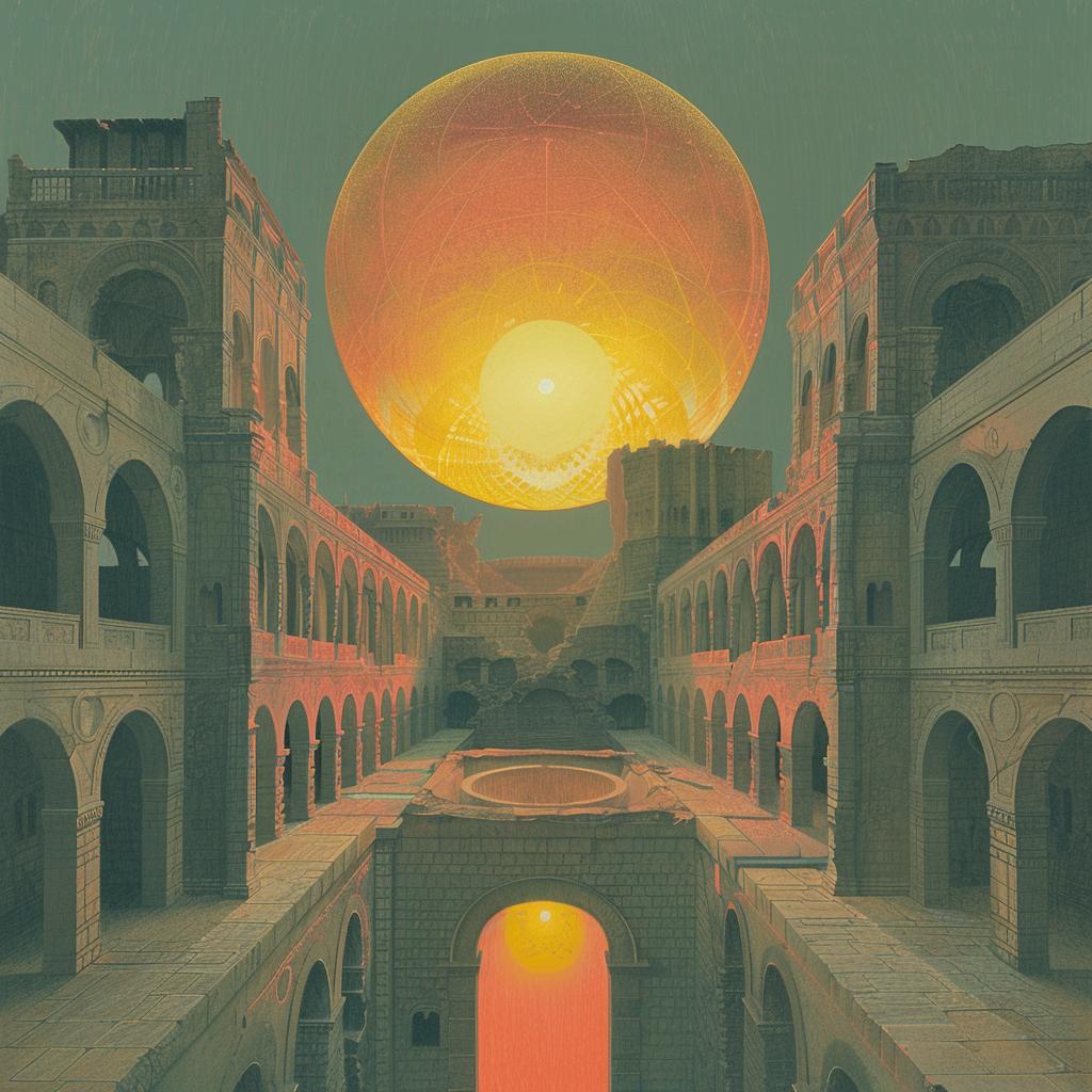 surreal  painting  sun  building  neon  artwork  creative  intricate  colorful  composition 974026