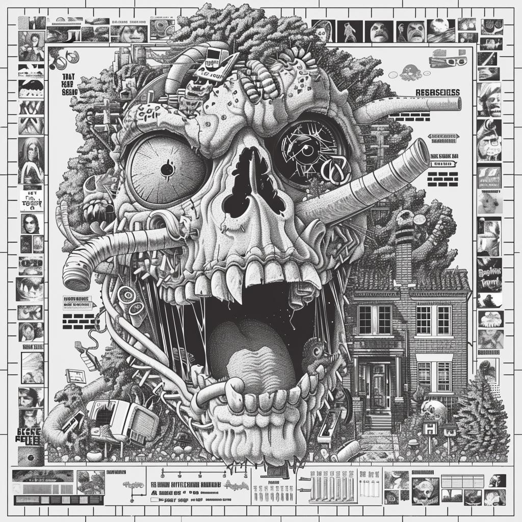surreal  collage  deathmetal  hyper-realistic  screenprinting  Toshio  Saeki  Todd  White  skull 942127
