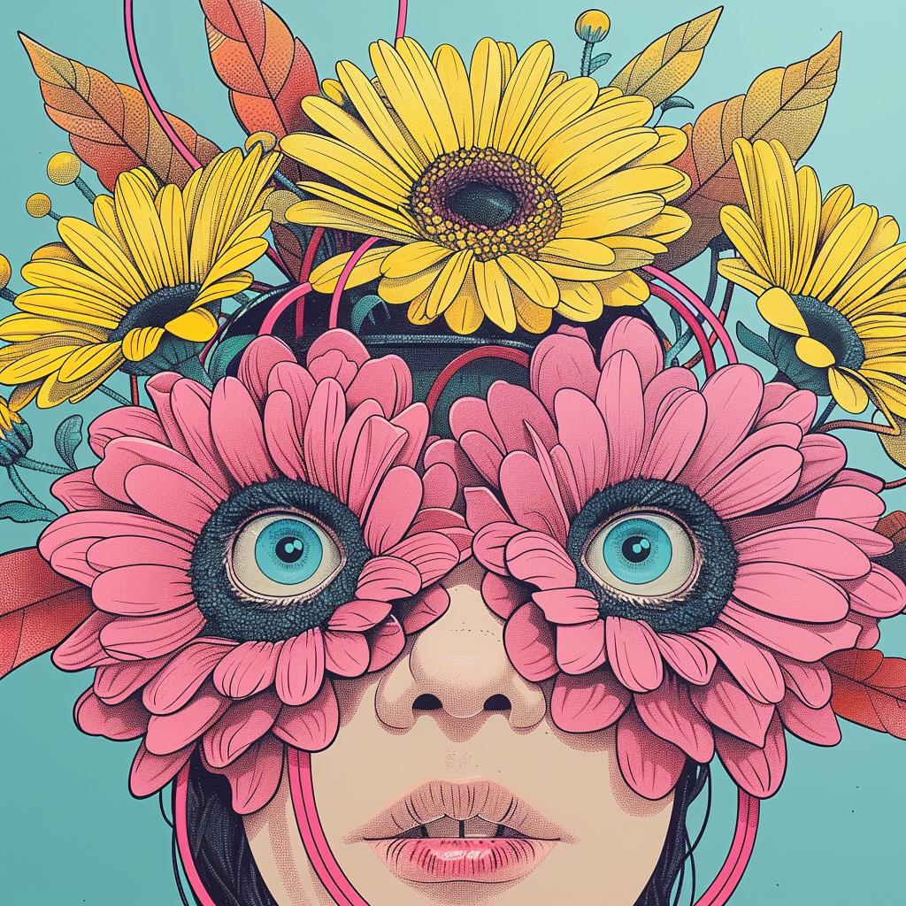 woman  flowers  headpiece  flowerpunk  beauty  whimsical  portrait  colorful  floral  vibrant 924210
