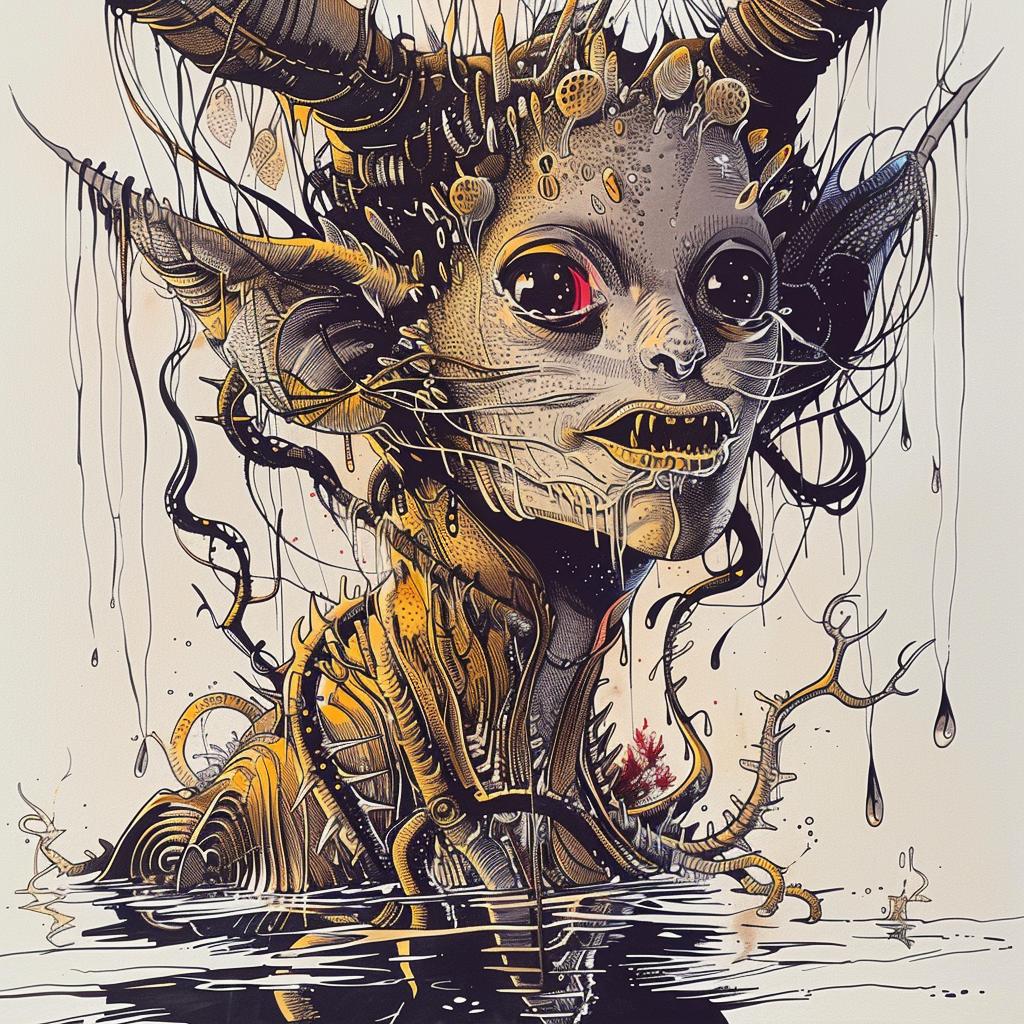 mythical  creature  demon  drawing  horns  water  fantasy  artwork  mythology  illustration 948935