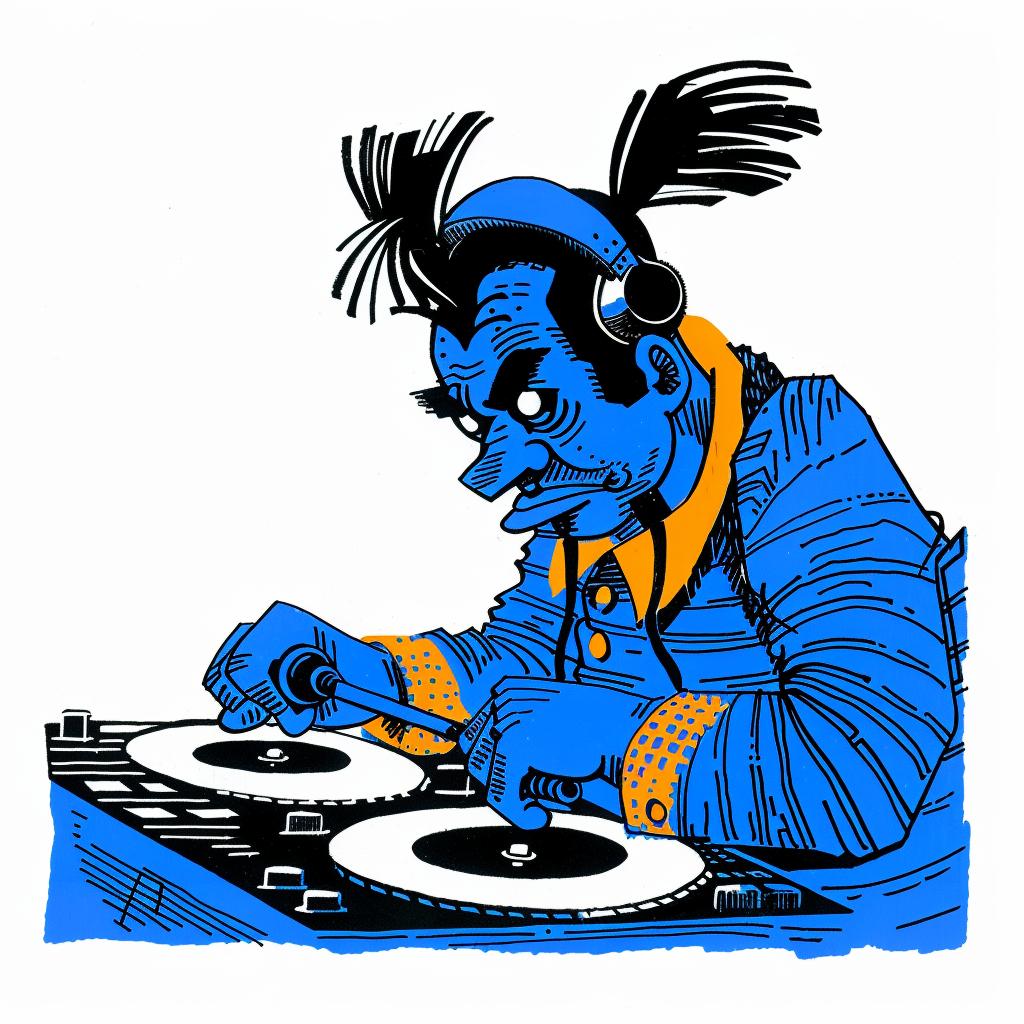DJ  music  cartoon  mixing  records  hip-hop  entertainment  illustration  sound  performance 1027817