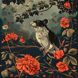 bird  painting  branch  flowers  chromolithography  colorful  nature  illustration  artistic  detailed 1052605