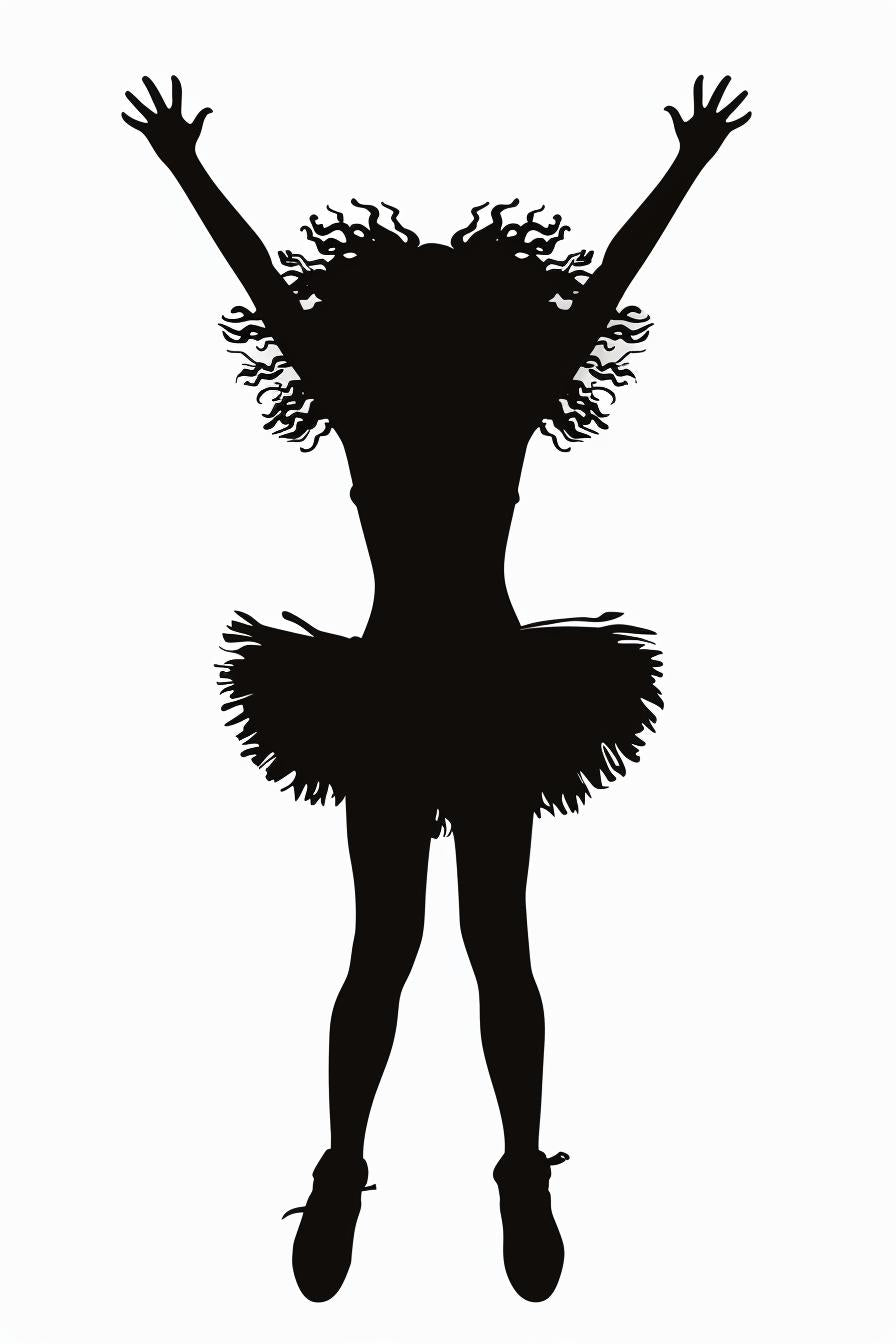 silhouette  woman  cheerleader  tutu  vector  white  background  SVG  action  minimal 954389