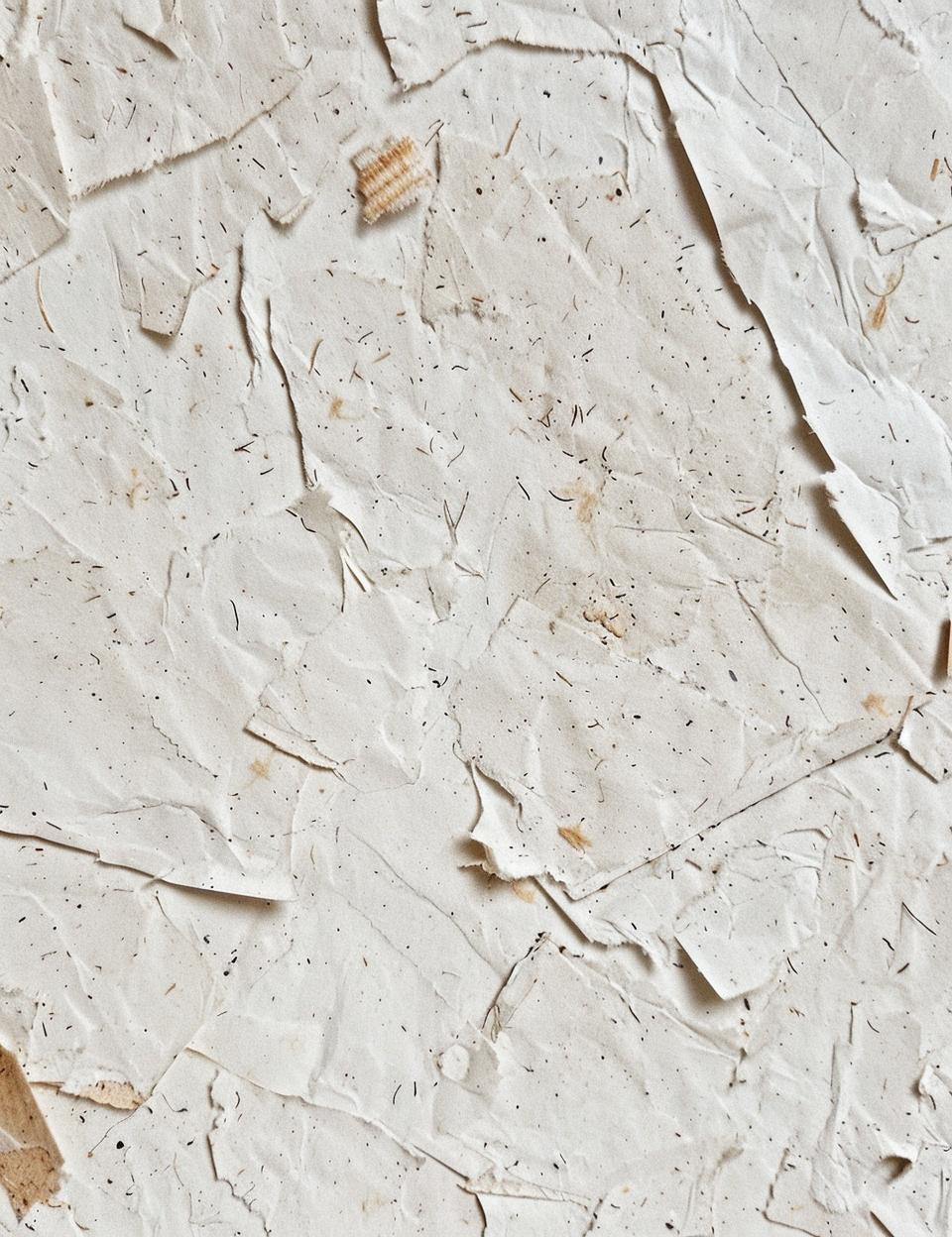 نسيج جدار أبيض متفتت من ورق غير مكتمل مُعاد تدويره، فن عضوي DIY 961800