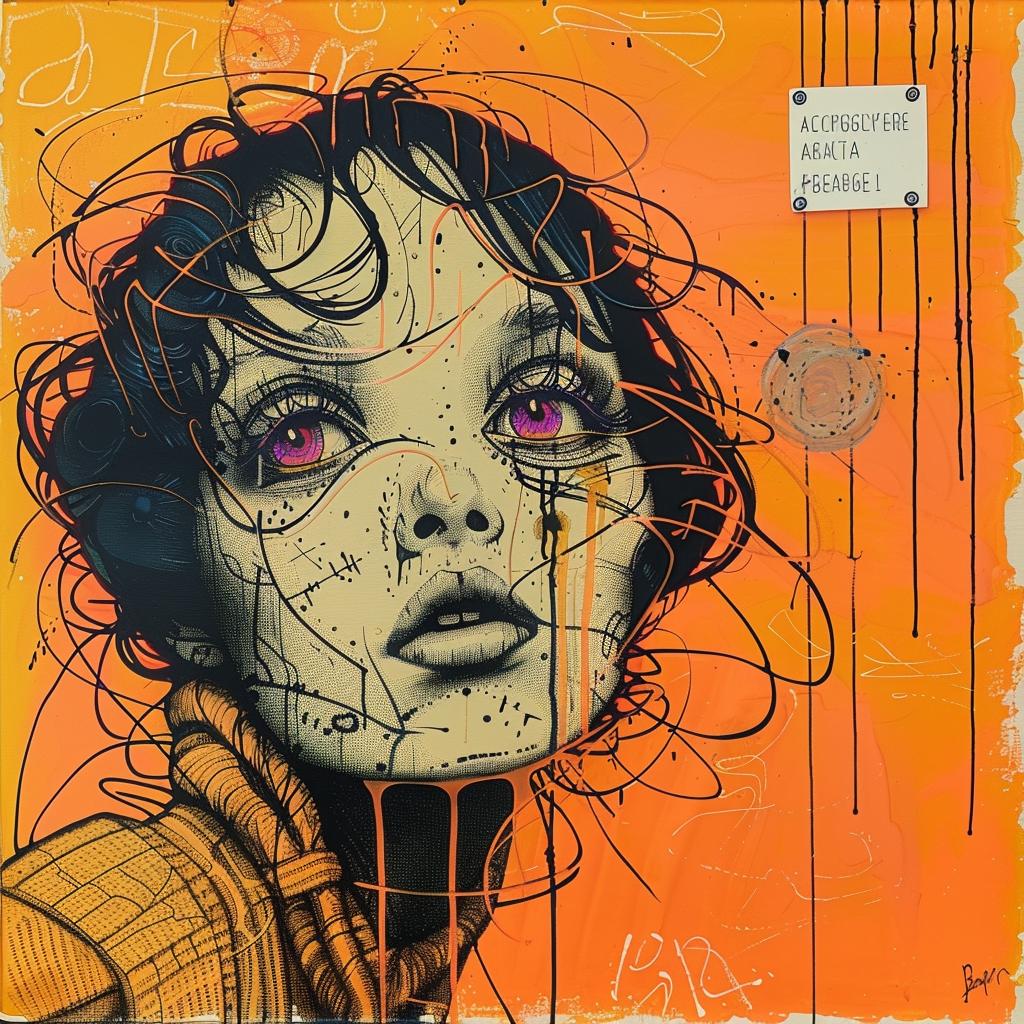 encaustic  paint  woman  purple  eyes  portrait  impressionistic  Beatrice  Alemagna  vibrant 924228