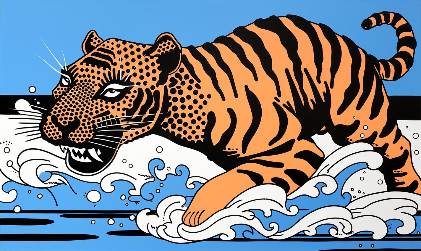 tiger  running  waves  animal  action  dynamic  wildlife  ocean  motion  feline 1021986