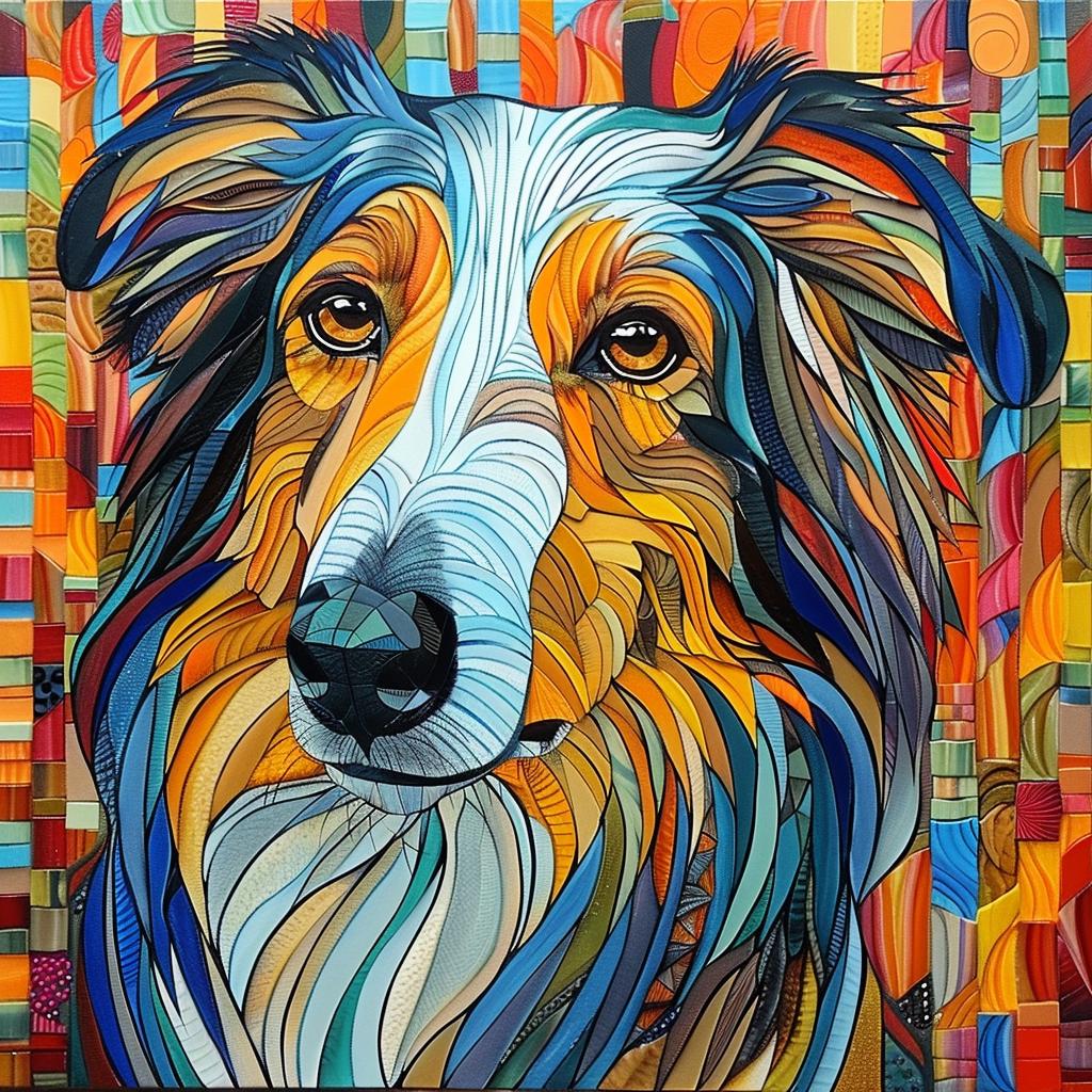 collie  dog  painting  canvas  realistic  portrait  pet  animal  domestic  colorful 938584
