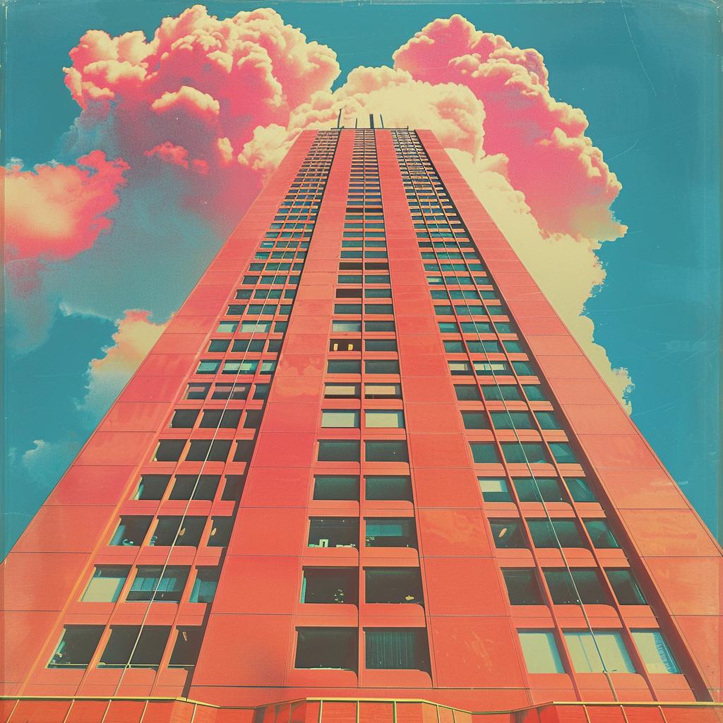 surreal  album  cover  skyscraper  Joan  Cornella  clouds  sky  architecture  painting 978218