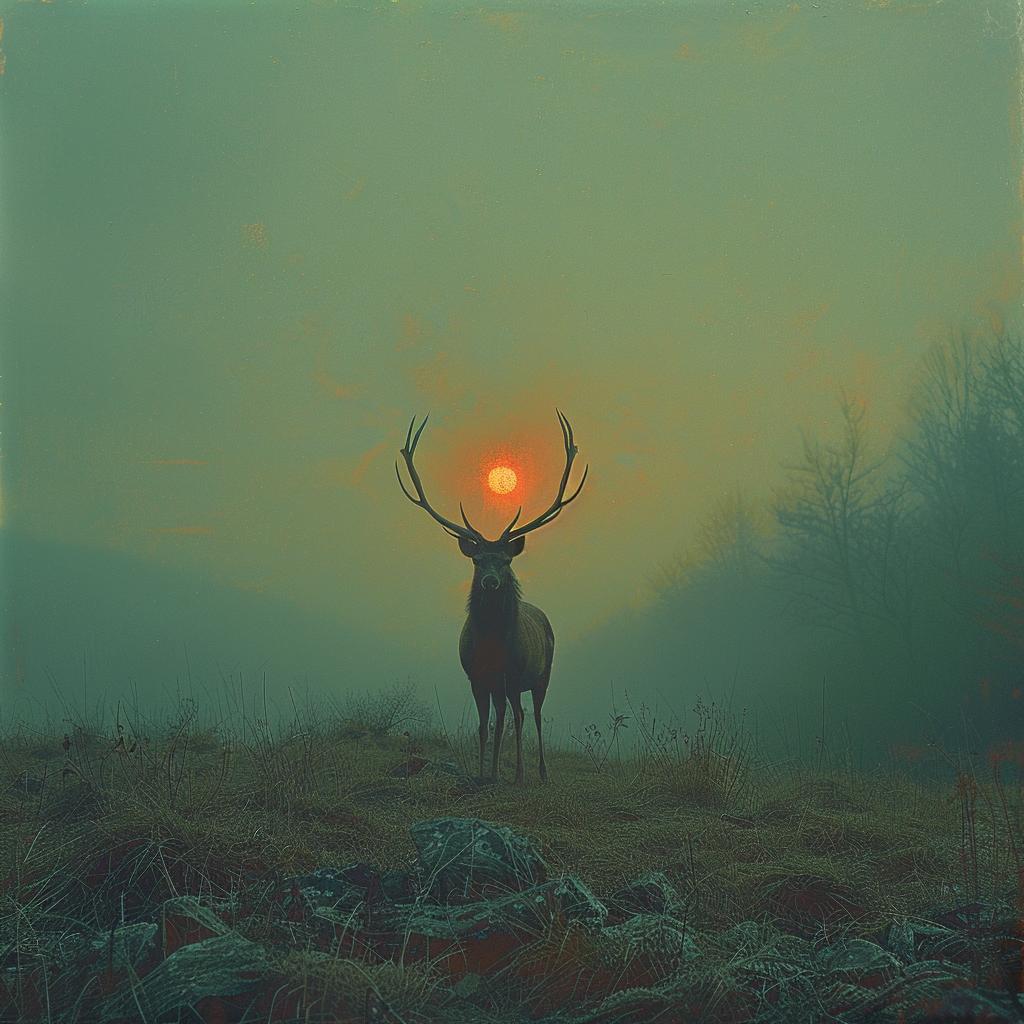 double  exposure  deer  silhouette  surreal  sharp  focus  glow  lighting  natural 1032126