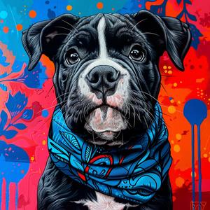 pit  bull  puppy  cute  adorable  bandana  dog  pet  whimsical  charm 1037456