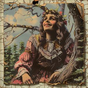 woman  tree  sitting  chromolithography  nature  serene  colorful  art  portrait  outdoors 1050410