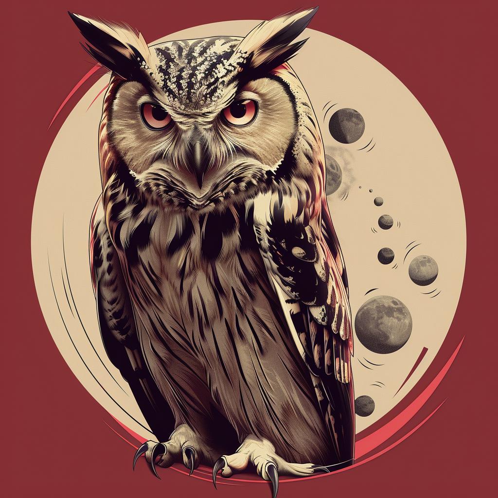 خلفية عيون البومة الحمراء، تصميم جرافيكي جريء وبسيط، أنماط ألوان آرت نوفو 941436