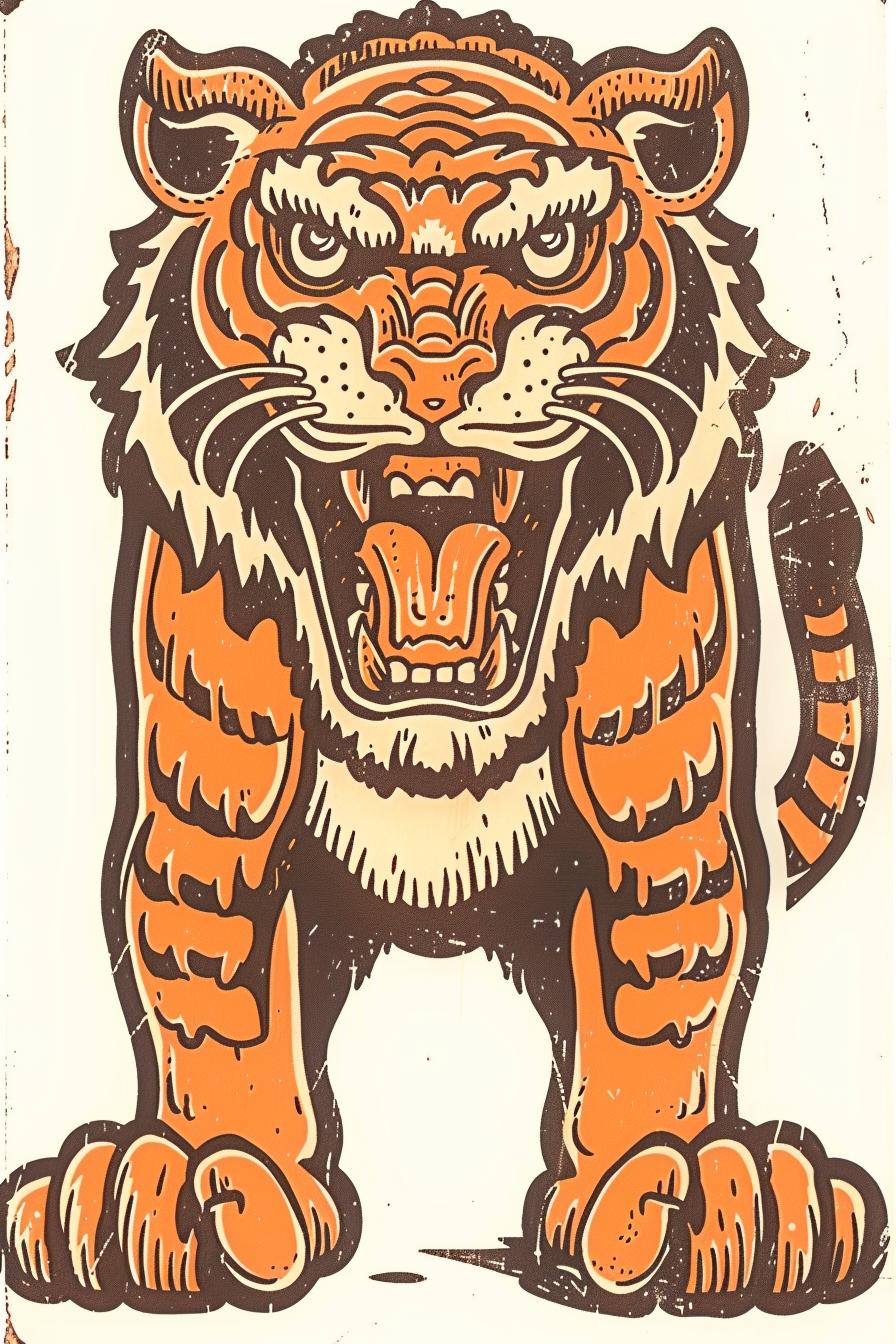 tiger  metal  print  snarling  creature  Todd-McFarlane  upright  drawing  intense  mythical 934323