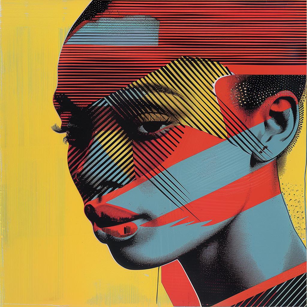 vibrant  80s  constructivism  geometric  colorful  face  pattern  art  detail  visual 939055