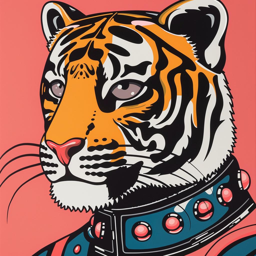 tiger  cyborg  pink  background  collar  animal  futuristic  stylized  graphic  wildlife 1023750