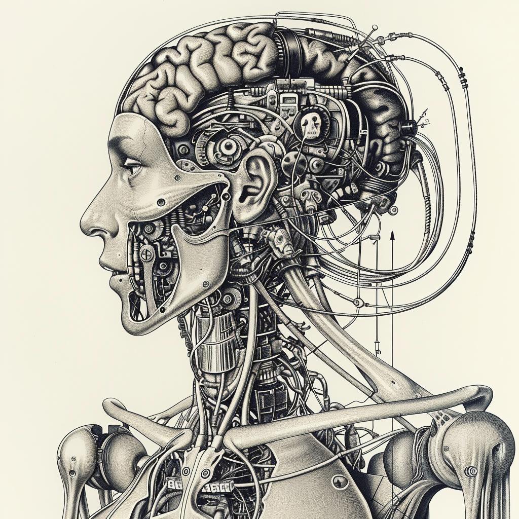 cyborg  mechanical  woman  brain  drawing  white  background  illustration  robot  art 944048