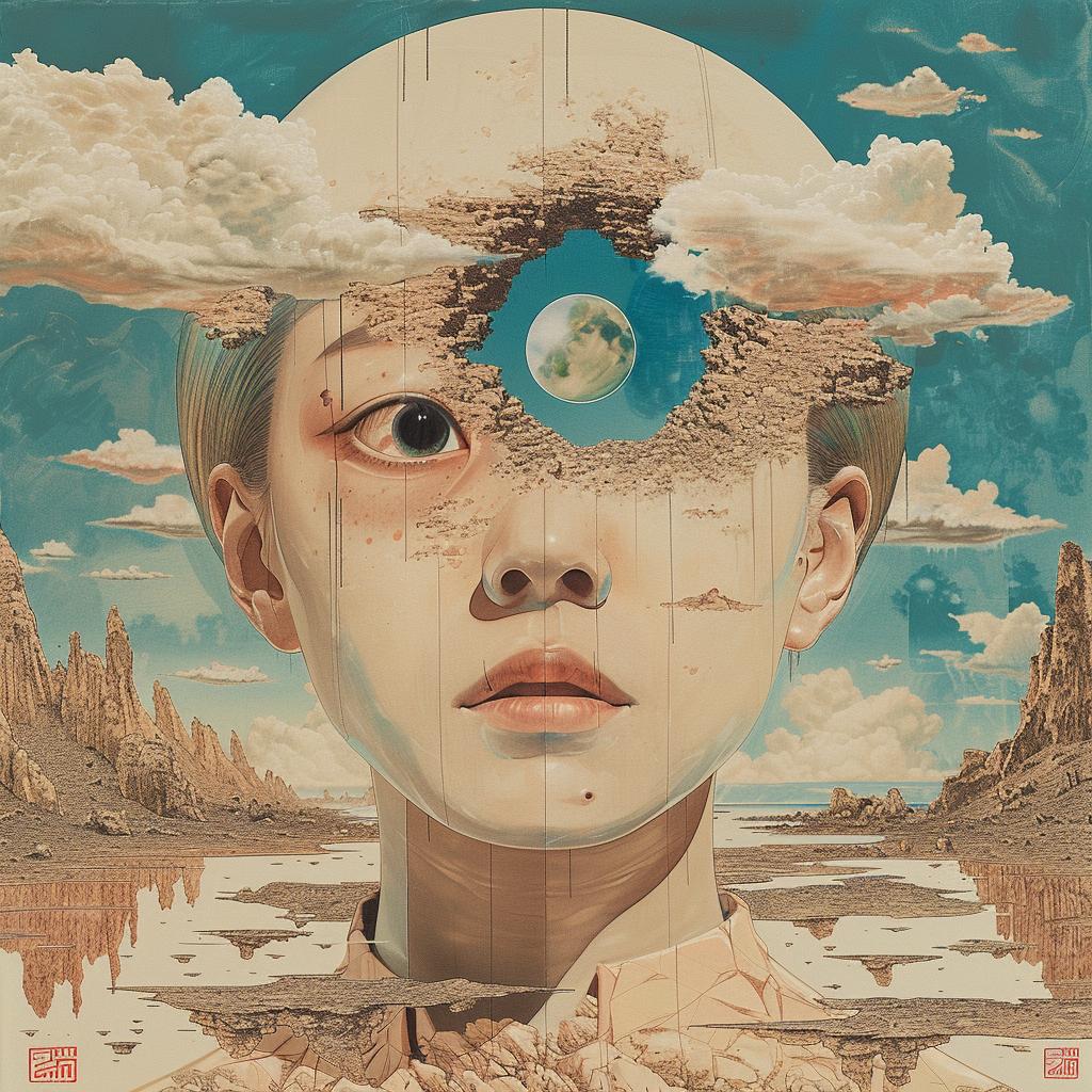 surreal  album  cover  screenprinting  cloud  female  face  creative  art  EKazumasa 960475