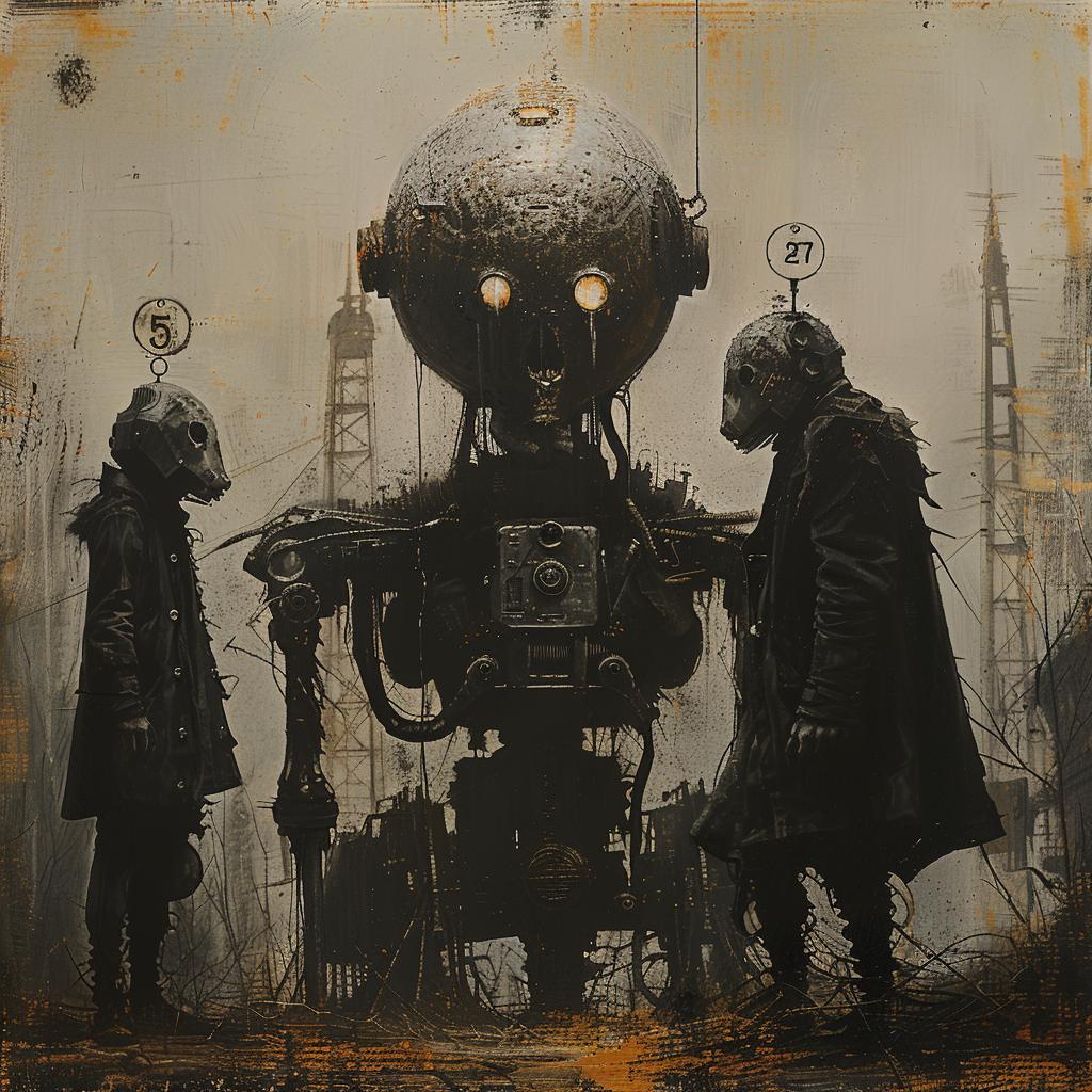 men  robot  painting  standing  modern  illustration  art  surreal  digital  narrative 1035062