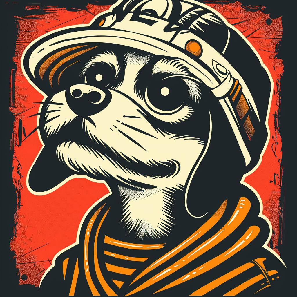 قبعة كلب وشاح حيوان رسم توضيحي شخصية مرحة لطيفة ومضحكة 957578