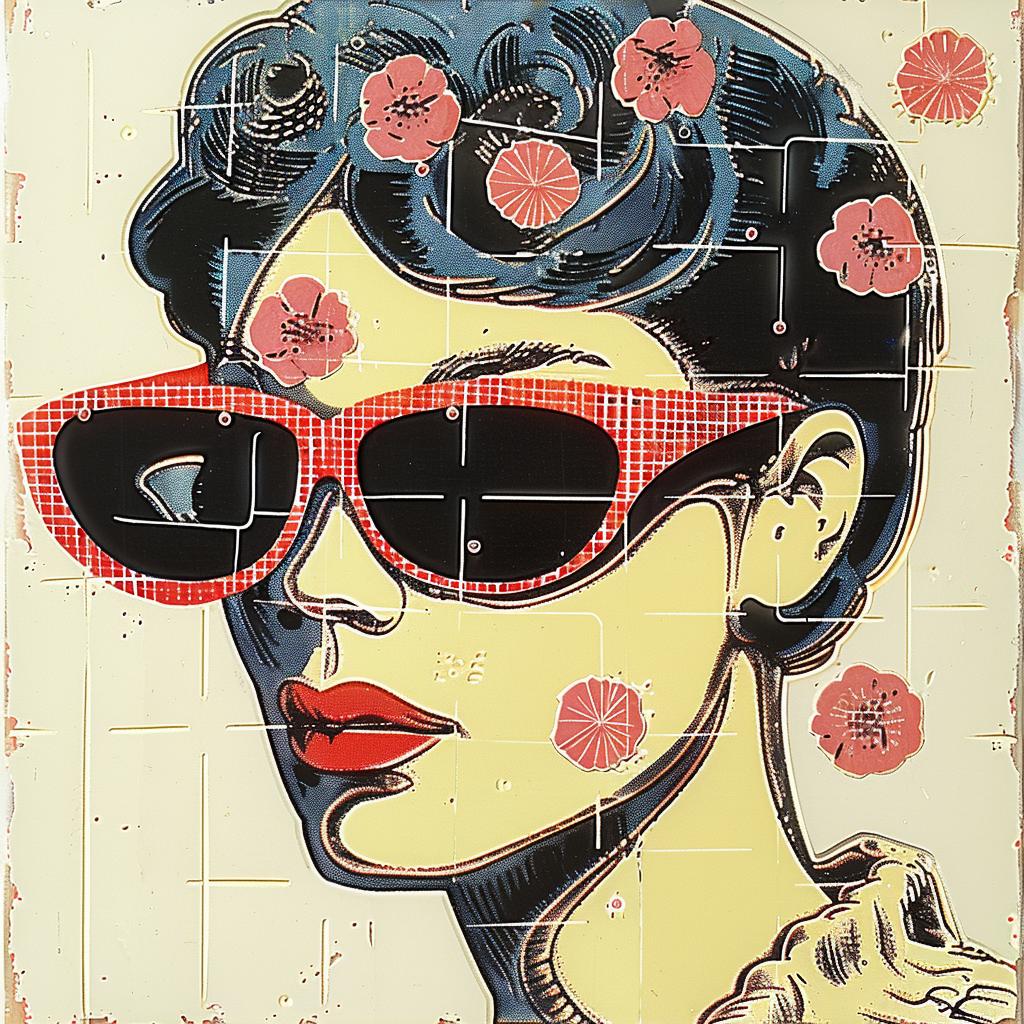 painting  woman  sunglasses  flowers  flowerpunk  modern  colorful  stylized  portrait  vibrant 963302