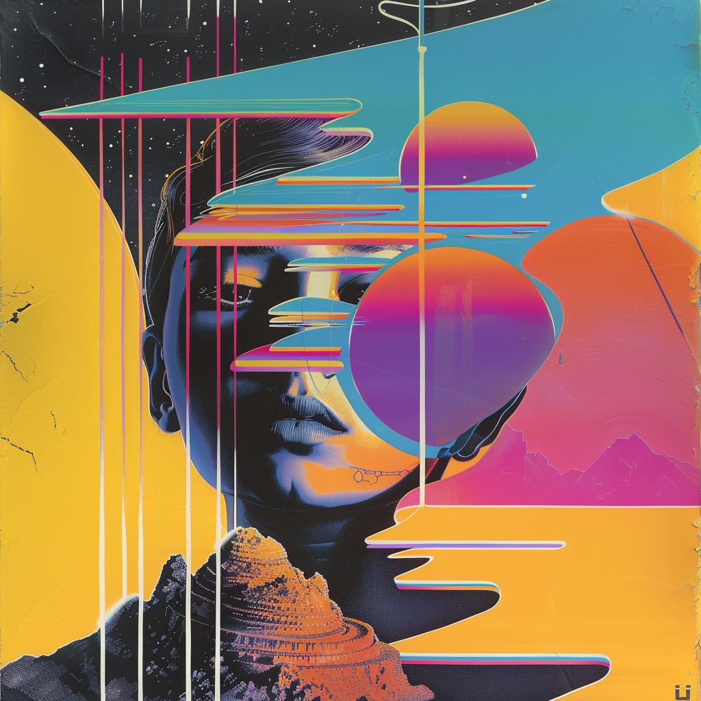 surreal  album  couple  colorful  background  symbolist  screenprinting  art  portrait  vibrant 977923