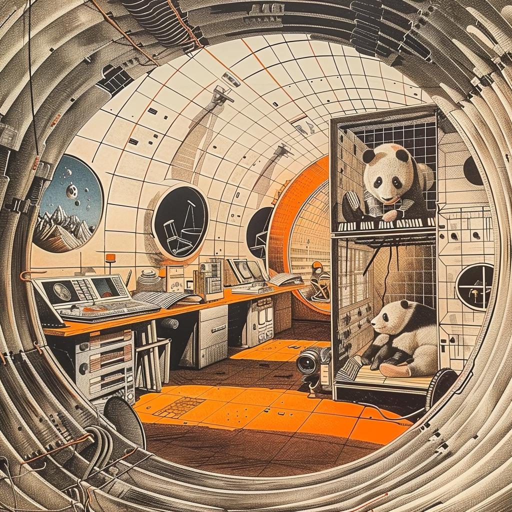 mars  pandas  space  station  suit  painting  cosmic  imagination  artwork  whimsical 959668
