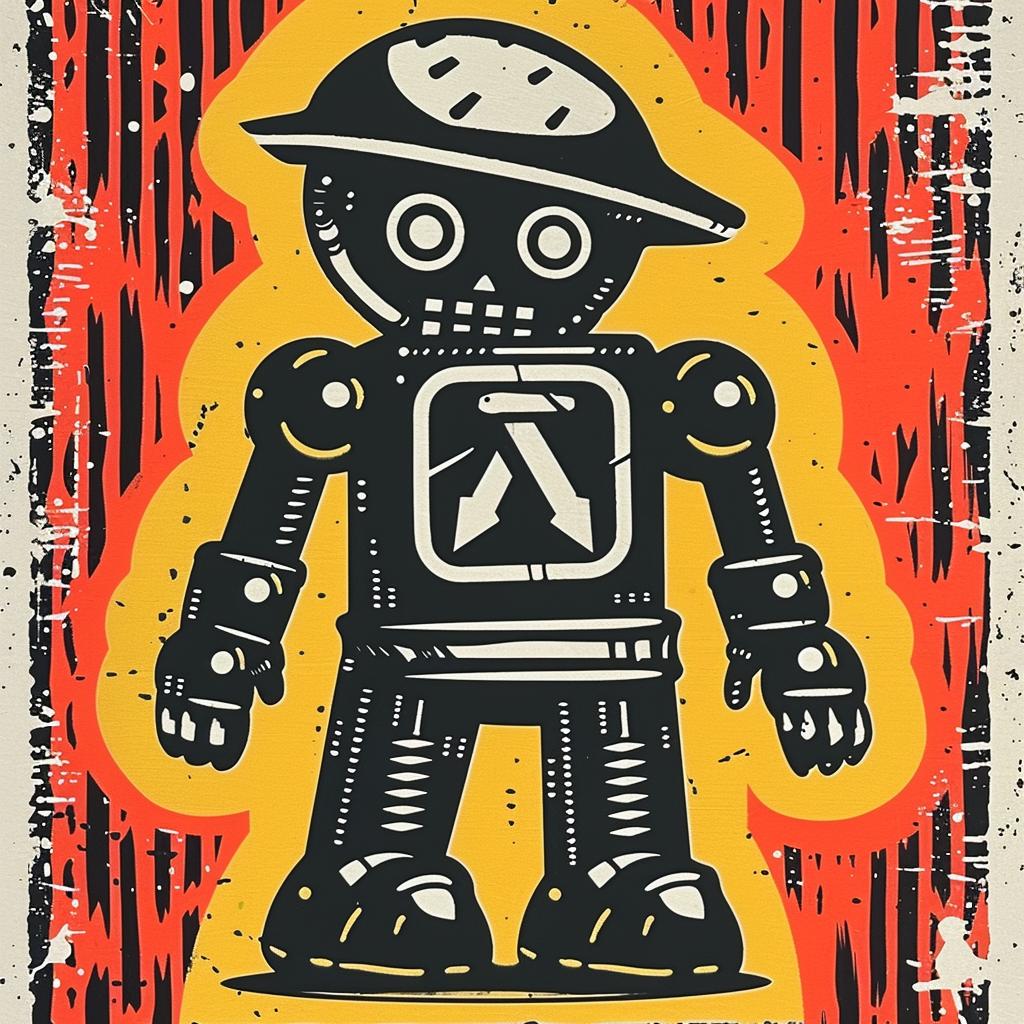 robot  vintage  minimal  streetwise  culture  cap  urban  illustration  poster  graphic 949512