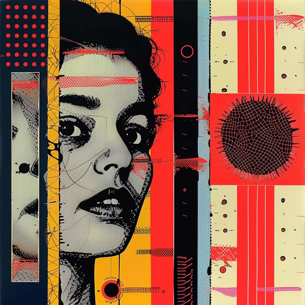 تصميم جرافيكي لوجه امرأة بخلفية حمراء وسوداء، Obey Shepard Fairey 969109