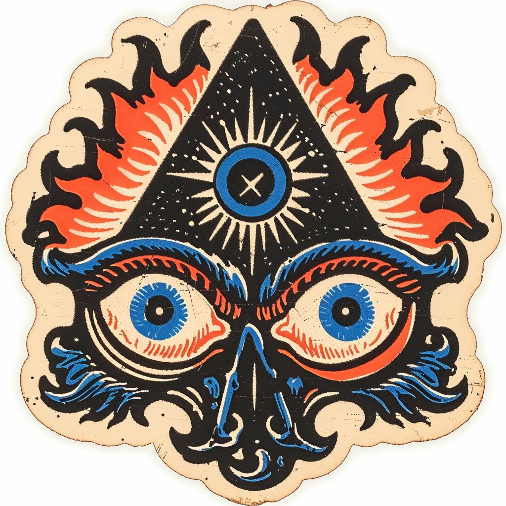 illuminati  eye  triangle  sticker  symmetrical  provocative  spiritual  occult  art  design 933103