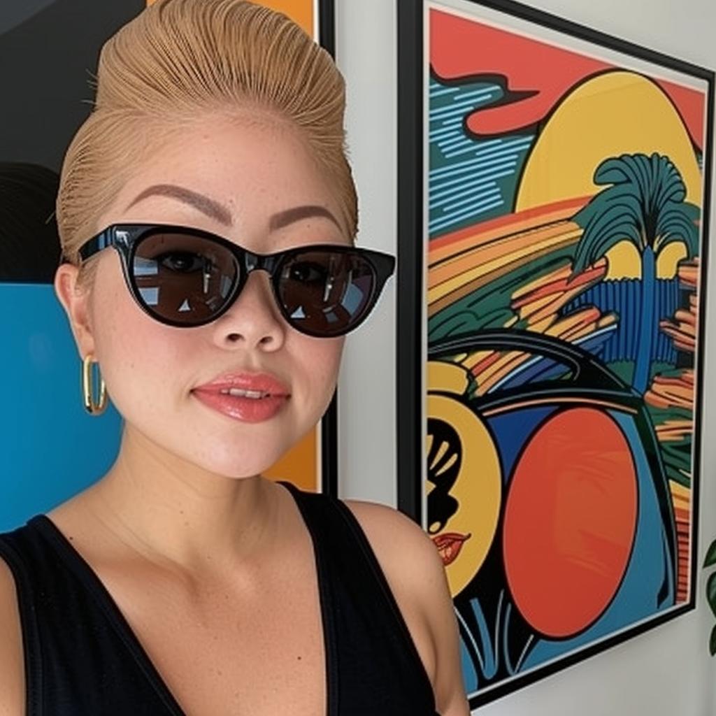 نظارة شمسية نسائية آسيوية أمريكية، كاجوال، بني فاتح، عصرية، أنيقة، ثقة، موديل 972338