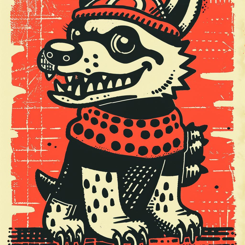 dog  hat  scarf  streetwise  aggressive  minimal  animal  urban  poster  illustration 958077