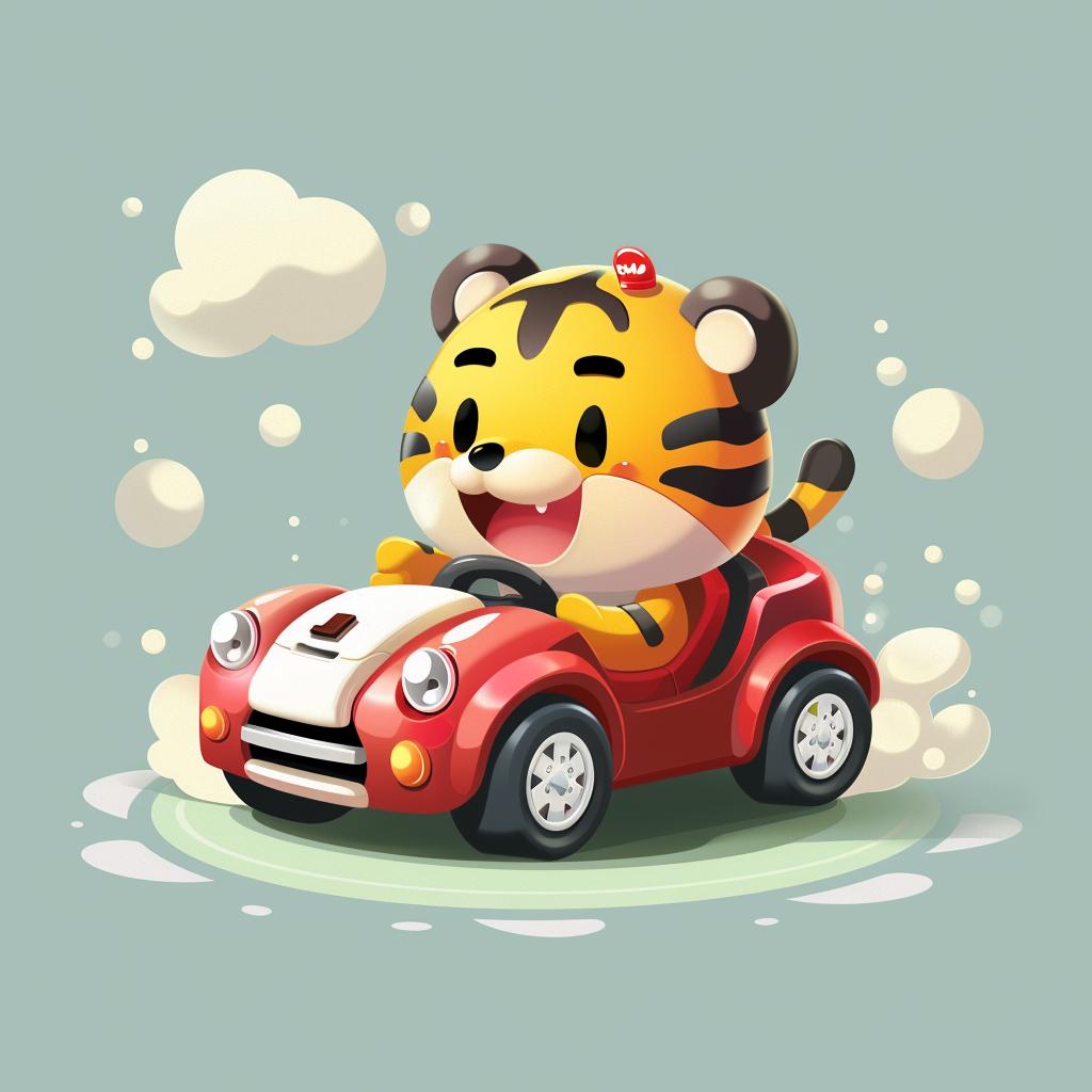 cute  tiger  convertible  sports  car  kawaii  cartoon  driving  fun  vibrant 939758