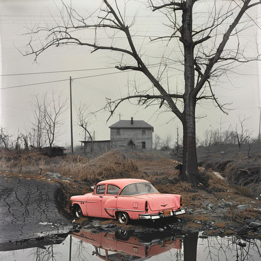surreal  collage  car  tree  puddle  highcontrast  raw  artwork  serene  reflective 969966